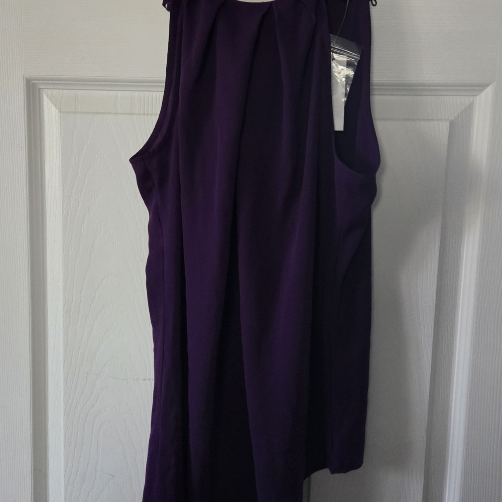 New York & Company Deep Purple Sleeveless Blouse